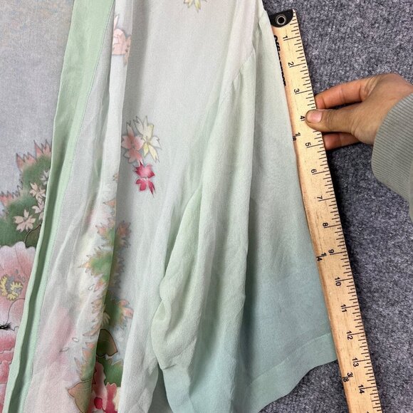 Simply Silk Open Front Artistic Print Multicolor Kimono Style Jacket One Size - Picture 4 of 6